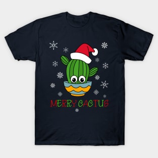 Merry Cactus - Cactus With A Santa Hat In A Bowl T-Shirt